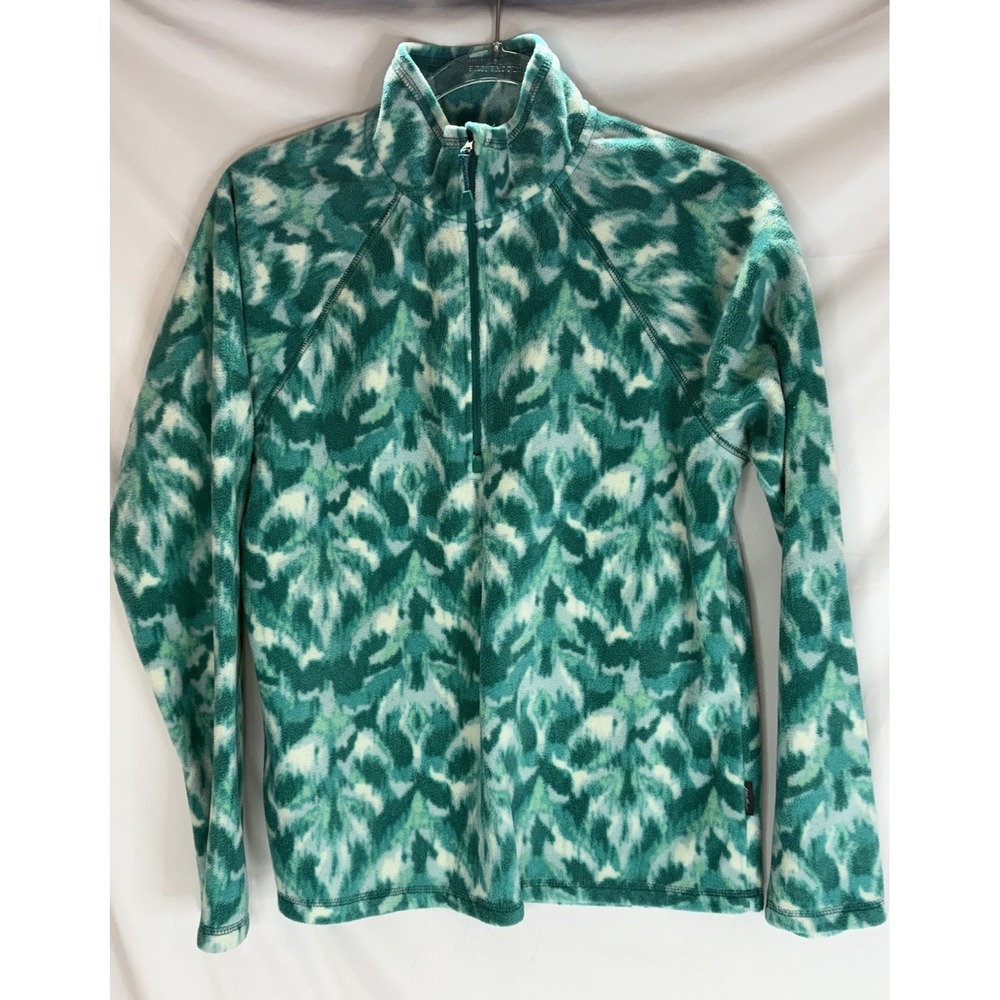 Eddie Bauer Women's Small Long Sleeve Polar Fleece Quarter Zip Pullover Teal